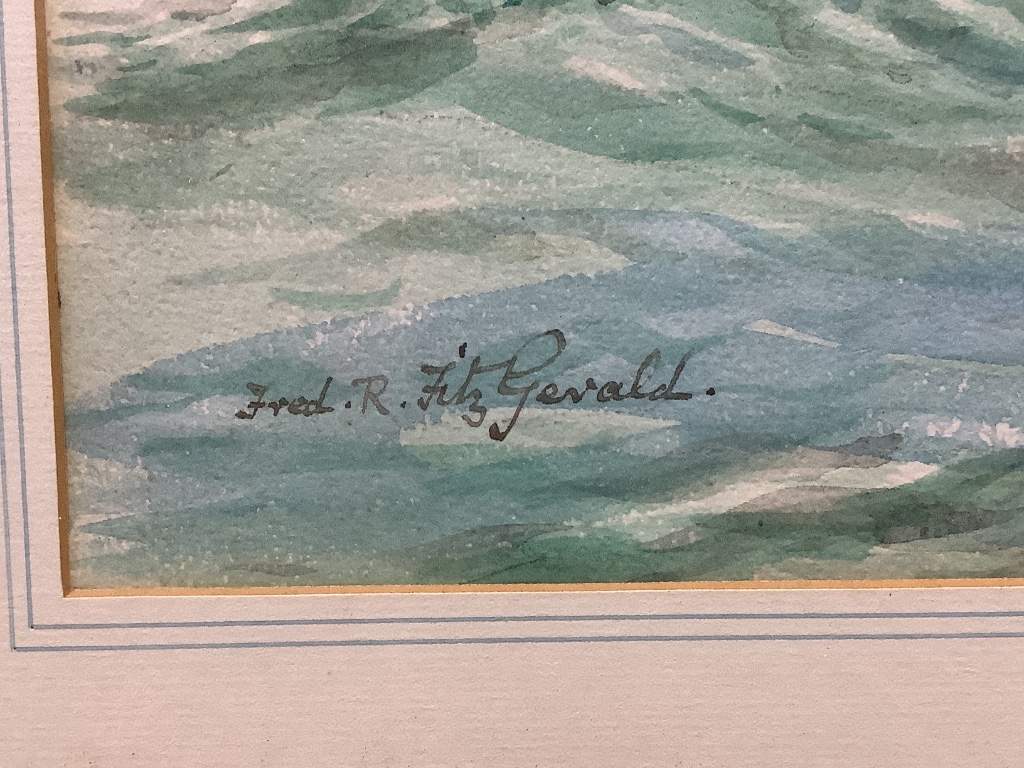 Frederick R. Fitzgerald (1869-1944), watercolour, Steam liner at sea, signed, 35 x 50cm